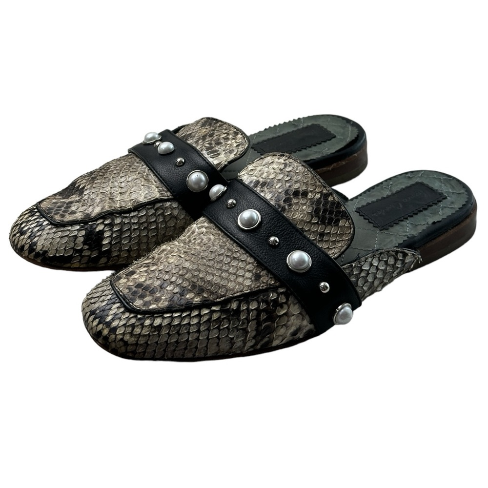 Franco Cuadra Women's Casual Genuine Python Mule Loafers Size 7 US/24 Mex